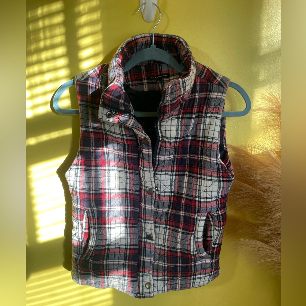 Staccato Red and Blue Plaid Vest